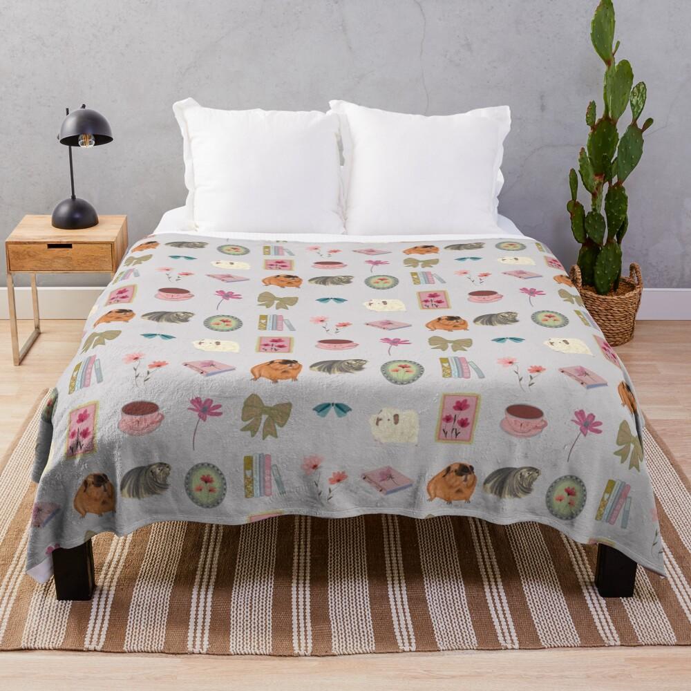Guinea Pigs Cottagecore Trinkets Throw Blanket