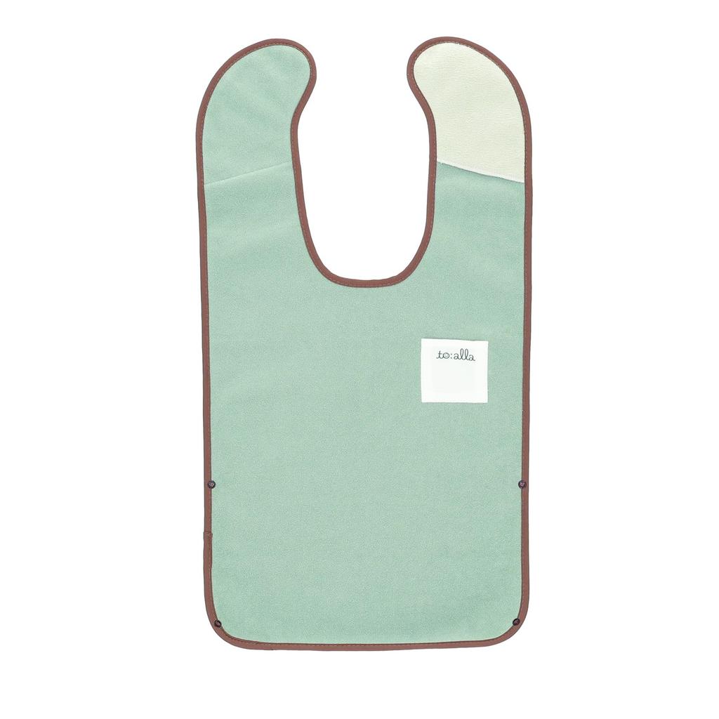 Marushin Bib Toala Microfiber Bib with Name Product 1815010200 toalla L, Green, Stick-On Tag, Number