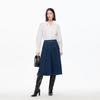 VEROMODA Wavy Stand Collar Cotton Blend White Shirt