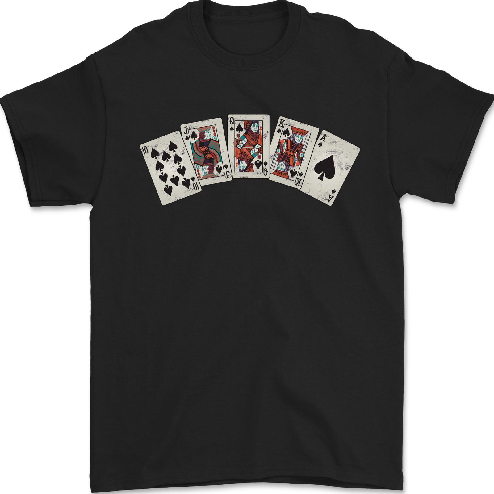 26 Spade Flush Poker Mens T-Shirt 100% Cotton Unisex T-Shirt XXL