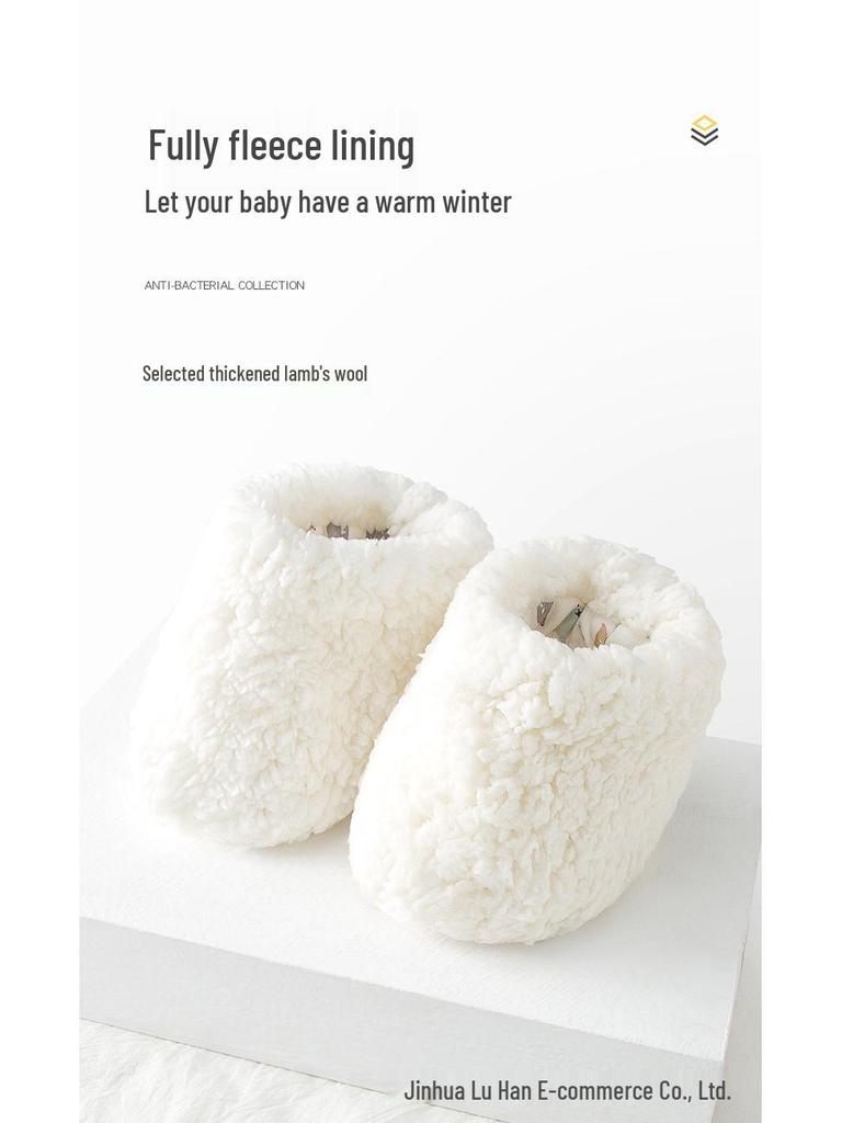 Newborn Baby Soft Sole Cotton Shoes - Thickened Velvet, Anti-Drop Foot Covers for Boys & Girls (0-1 Year)