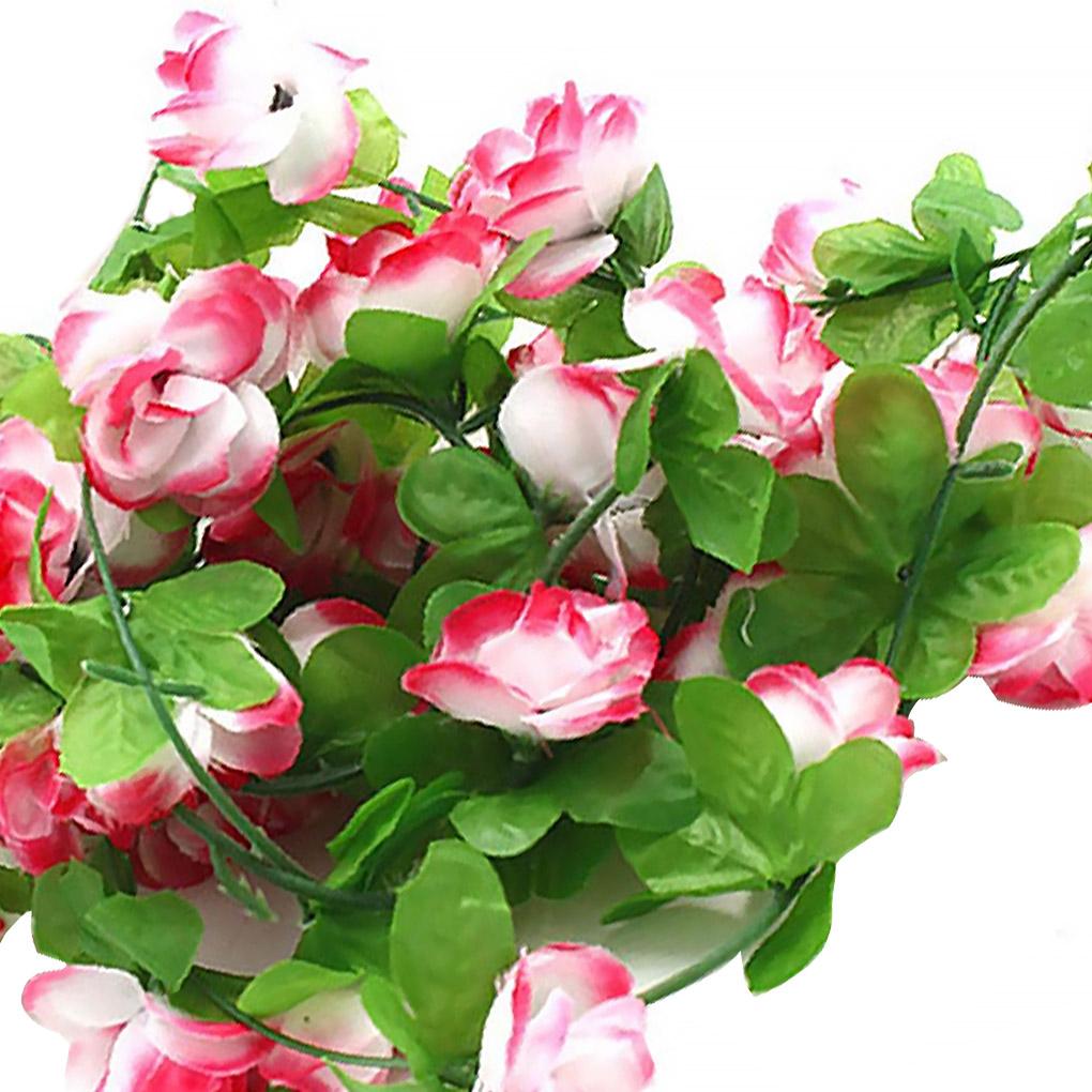 2Pcs Artficial Small Rose Flower Hanging Vine Plant Decoration for Wedding