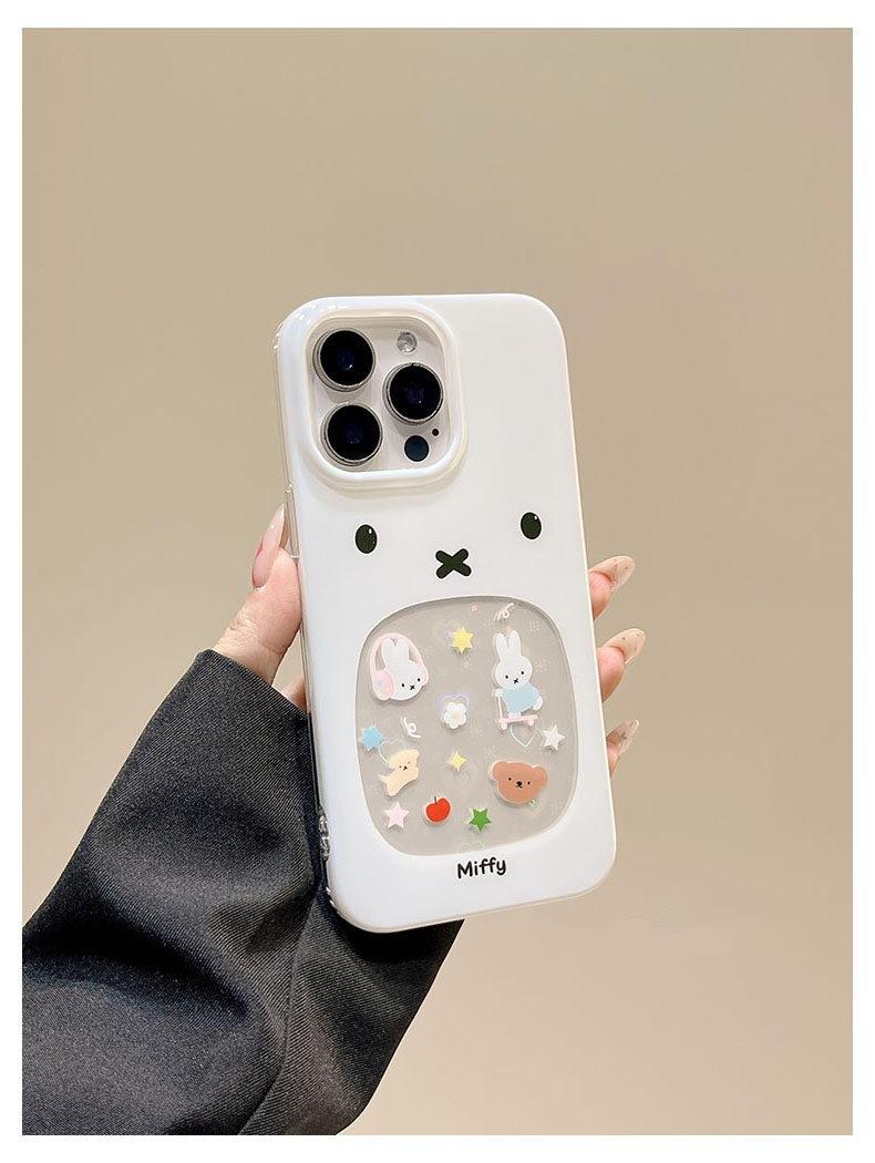 

Ear Miffy Rabbit for iPhone17/16Pro high definition transparent mobile phone soft case apple case cartoon apple 6