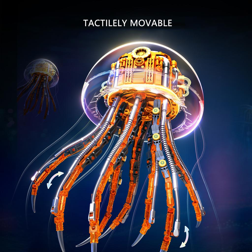 Non-Toxic Sembo Block 726Pcs Moc Animal Series Mecha Building Blocks Light Jellyfish Model Building Blocks Children Toy Kids Halloween Gifts