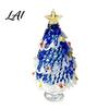 Miniature Christmas Tree Ornaments Glazed Figurine Glass Pulled Wire Desk Decor Elegant Desktop Decorations for Winter Mini Holiday Tabletop