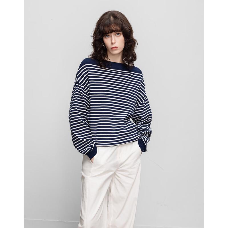 

Women s Striped Boat Neck Knit Sweater S