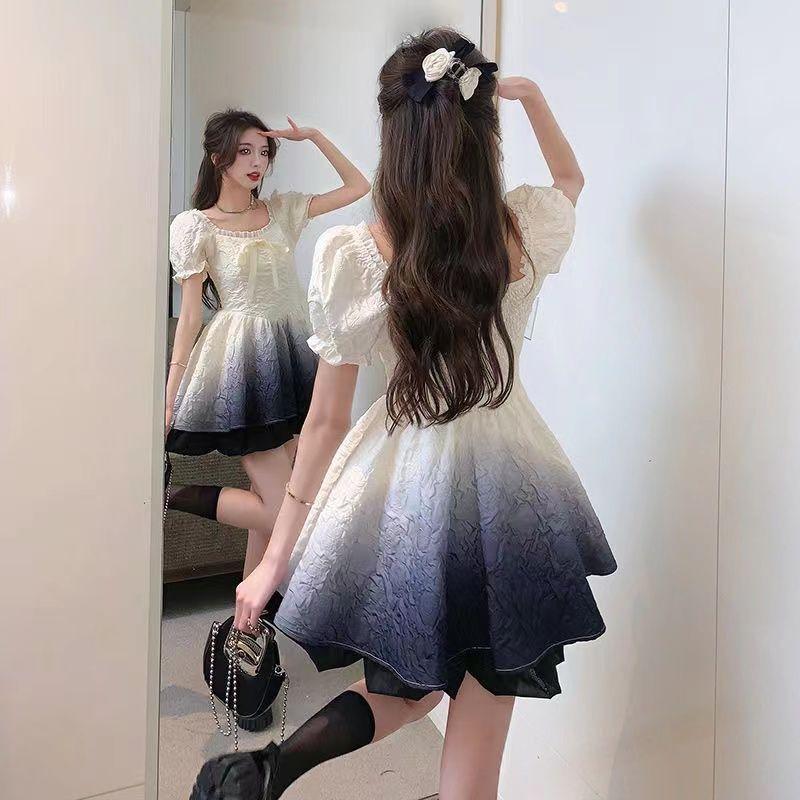 Sweet and gradual change princess puffy dress summer new small man waist thin pure desire