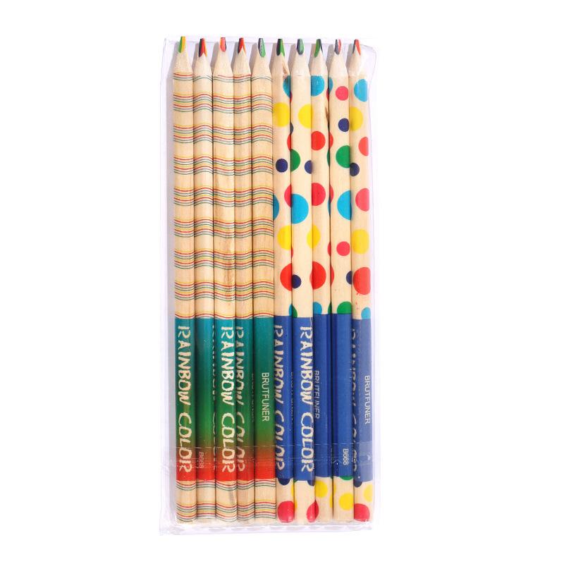 24 Matite Colorate Arcobaleno 7 In 1 Per Bambini - Matite In Legno Multicolore Per Disegno E Schizzi - Set Cancelleria Creativa