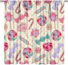 Ice Cream Curta,Pink Cartoon Ice Cream Candy Dessert Home Decor Drape For Bedroom Living Room Kitchen Window Treatment