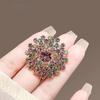 Vintage Colored Rhinestone Dandelion Brooches For Women Clothing Coat Jewelry Accessries