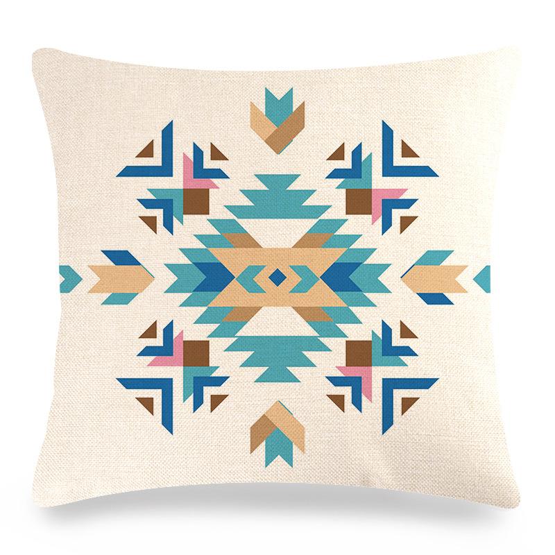 Seamless Geometric Abstract Pattern Digital Printing Short Plush Pillow Covers for Car Sofa Office Cushion Cover Home Goods