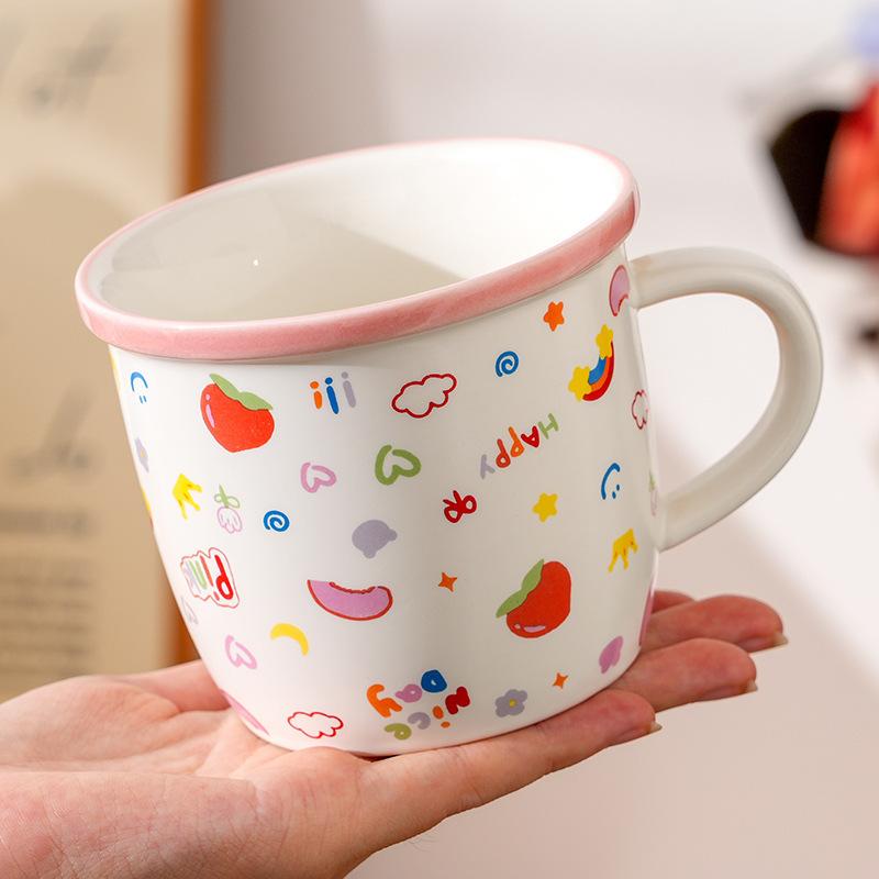 Kreative Lustige Ausdruck Keramiktasse mit Deckel Große Kapazität Kaffeetasse Für Zuhause Wohnzimmer Büro Frühstück Milchbecher