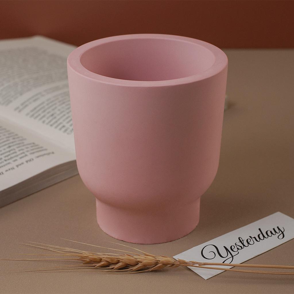Concrete Round Stripe Candle Cup Silicone Mold DIY Handmade Planter Plaster Resin Storage Box Casting Molds Home Craft Decor