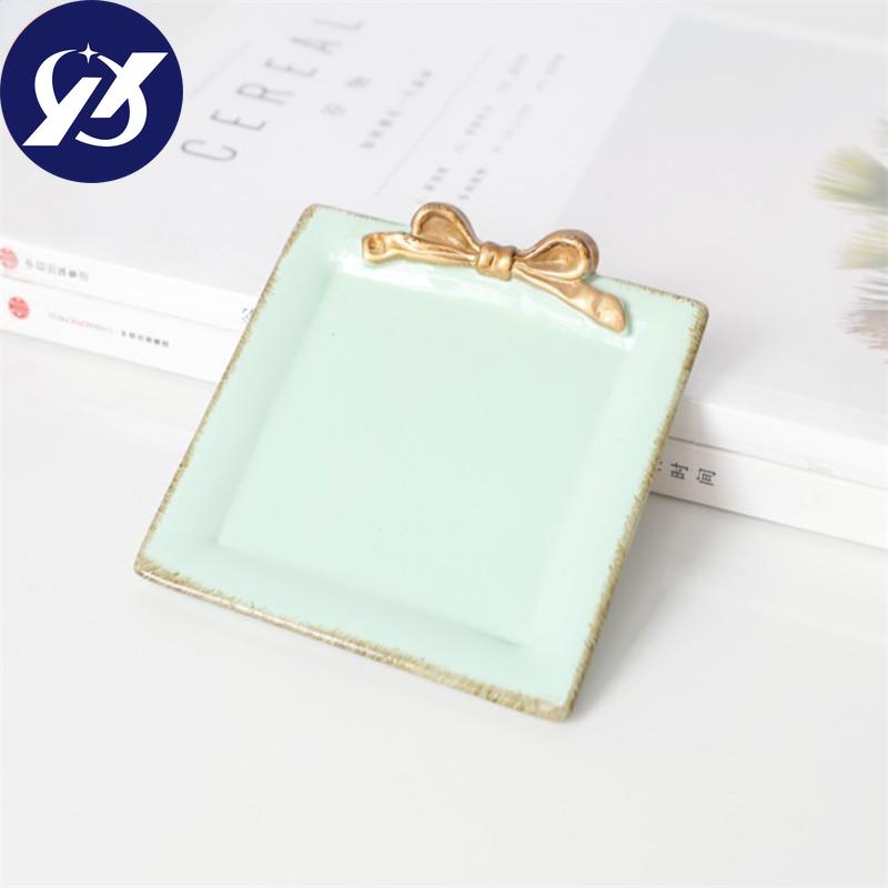 Resin Mini Cake Tray Bowknot Cake Holder Dessert Dish Plate Wedding Party Birthday Dessert Table Decoration