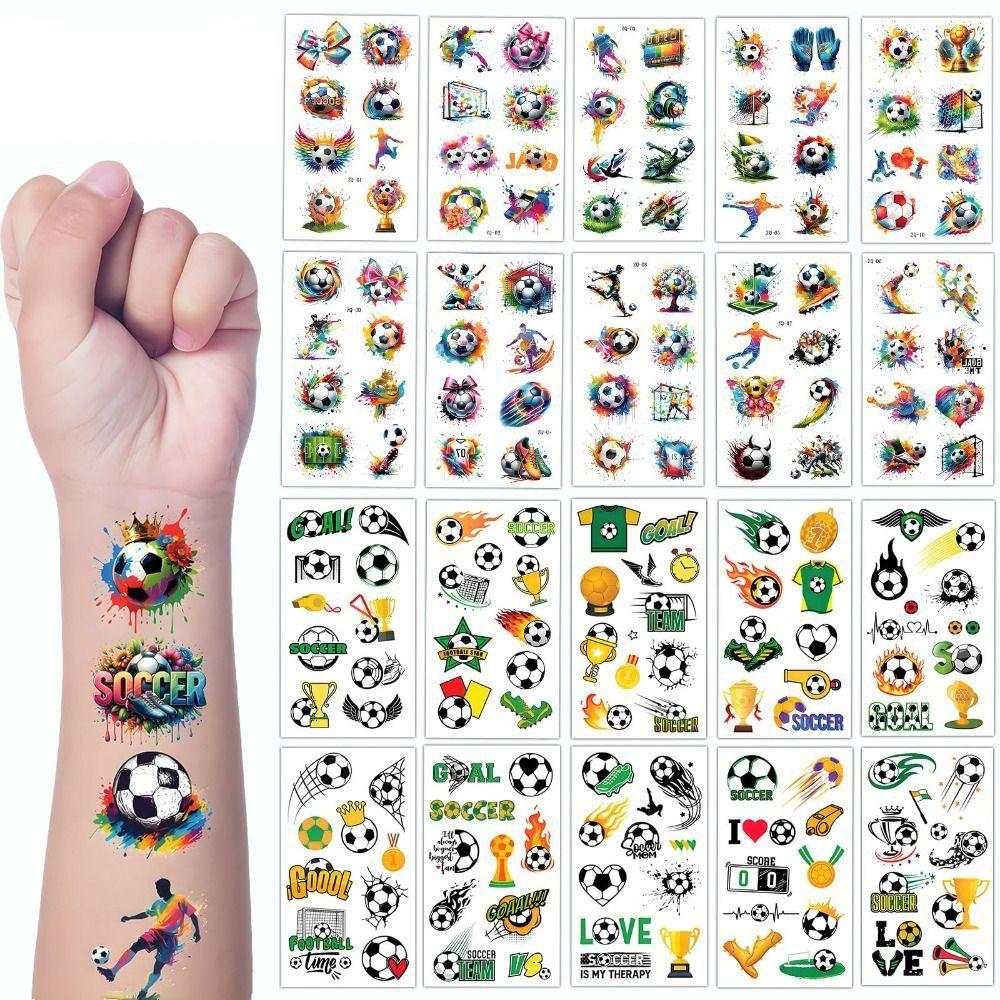 10Pcs Waterproof Football Tattoo Sticker Removable Water Transfer Tattoo Sticker  Sports Event