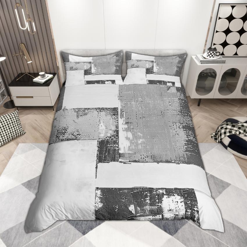 Homewish Grunge Ombre Duvet Cover Set 2pcs/3pcs, Watercolor Oil Painting Bedding, Modern Abstract Minimalist Quilt Cover Set