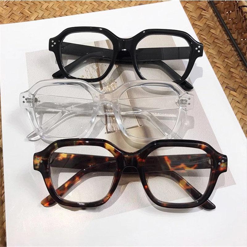 2PCS Vintage Leopard Black Frame Glasses Women Men Anti Blue Light Lens Eyeglasses Spectacles Makeup-free Eyewear Accessory