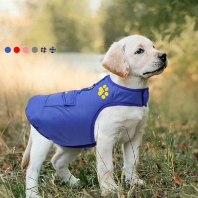 Vestiti per animali domestici Autunno e inverno Vestiti per cani impermeabili e antivento di taglia media e grande, più gilet imbottito in velluto per cani Forniture per animali domestici