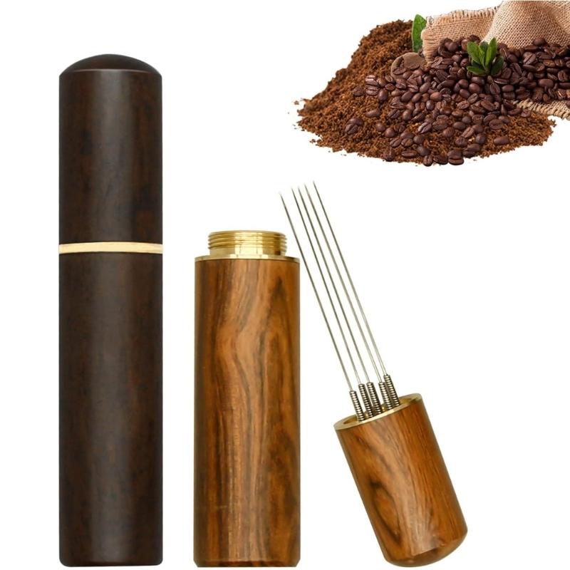 2 Pack Espresso Stirrer Tool Kit Espresso Distribution Tool Coffee Powder Stirrer Set Espresso Stirrer Wood Material