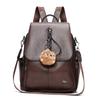 Schoolbag Retro Soft Leather Backpack for Women, 1011 New High-end Casual Commuting Large-capacity Travel Backpack and School Bag