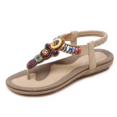 Ethnic Sandals Bohemian Beach Vintage Beaded Large Size Flat Shoes