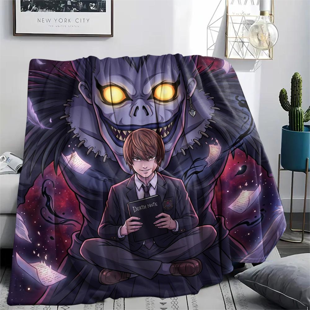 Death Note Comfortable Flannel Blanket Warm Print Pattern for Daily Home Picnic Travel Use.-TING