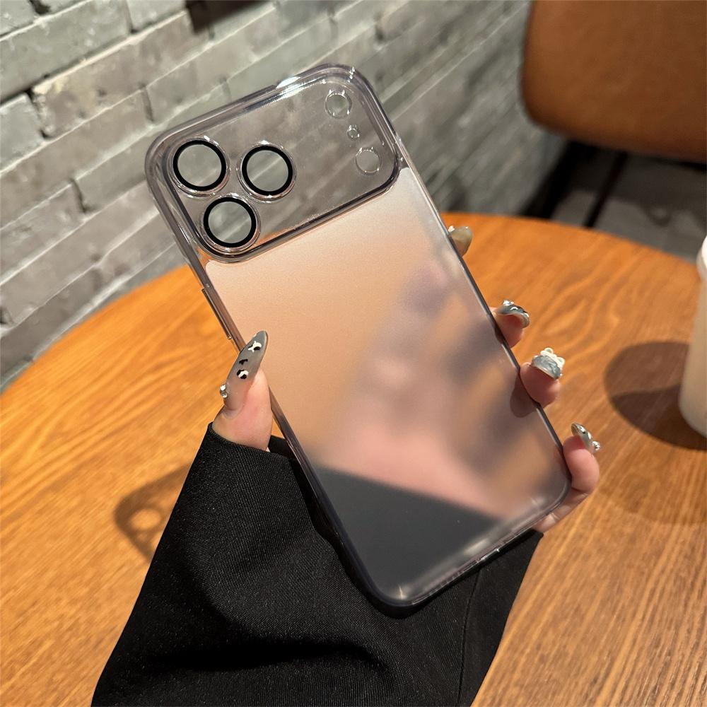 

Luxury Frosted Glass Matte Transparent Phone Case For iPhone 17 Pro Max 12 13 14 15 16 ProMax Lens Protection Shockproof Cover iPhone 14 Plus