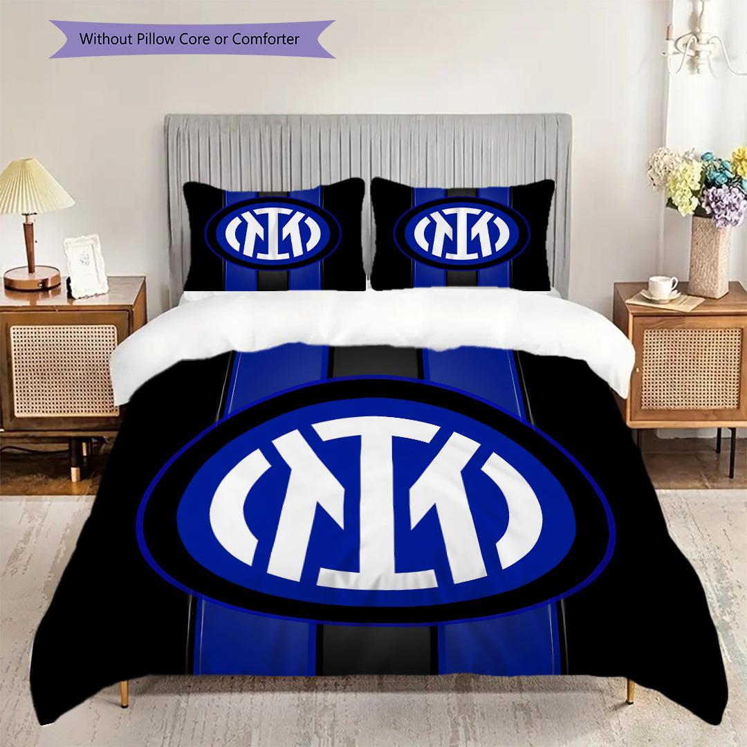 

Inter Milan Pattern Bedding Quilt Set Quilt Cover Pillowcase Home Decoration Birthday Gift (1 * duvet cover + 2 * pillowcase, without core) 240x220cm