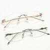 Oval Rimless Optical Plain Glasses for Women Trendy Ladies Blue Light Blocking Glasses Silver Gold Star Accessory Eyewear