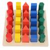 Wooden Baby Geometric Building Blocks Colorful Baby Blocks Game Educational Toy Gift
