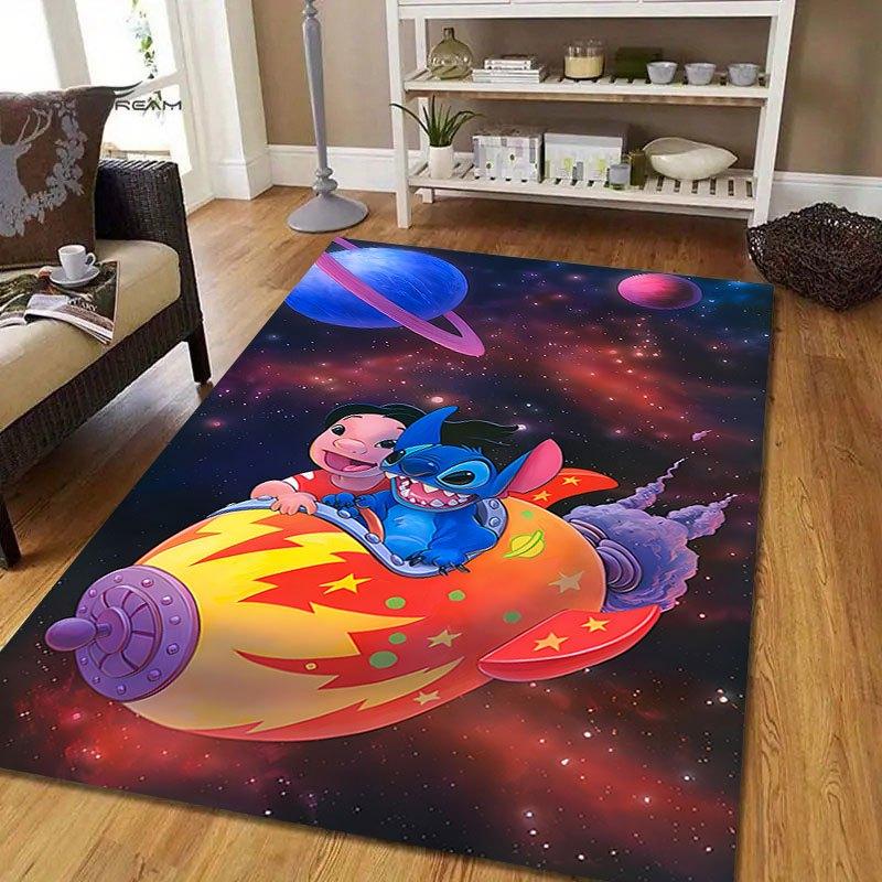 1 buc Covor cu model Disney Lilo și Stitch Covoraș de zonă Covor antiderapant Lavabil manual Preș pentru podea Potrivit pentru Sufragerie Dormitor Decor Acasă