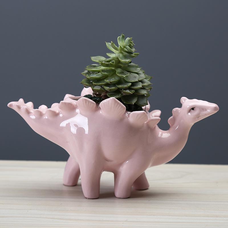 Cartoon Tier Dinosaurier Sukkulente Blumentopf Hausgarten Kreativ Innen Keramik Blume Ornament