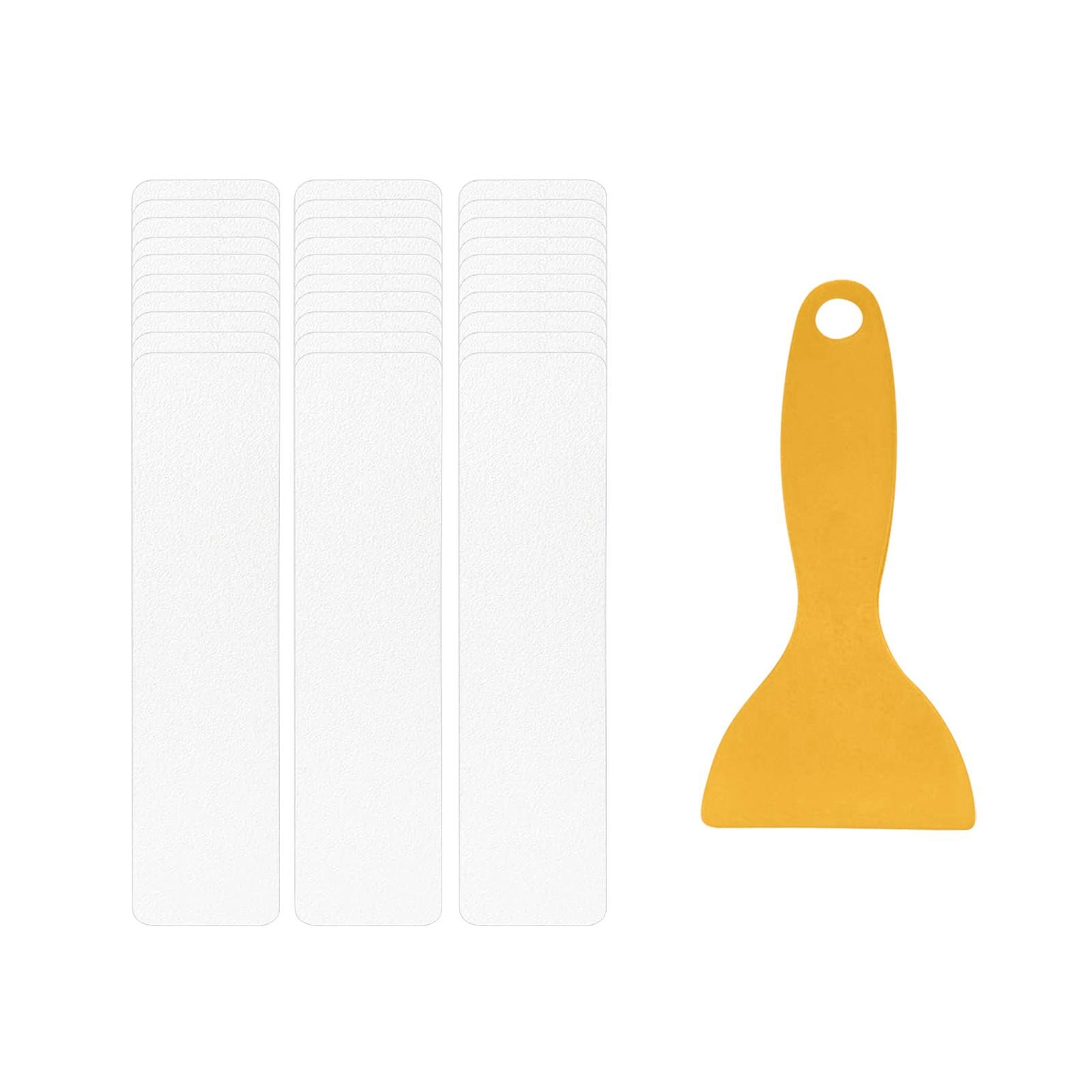 

30 шт. Наклейки на пол для душа против скольжения, Сильная адгезия, Наклейки для душа против скольжения со скребком, Подходят для ванн, бассейнов и лестниц, Шестиугольные One Size