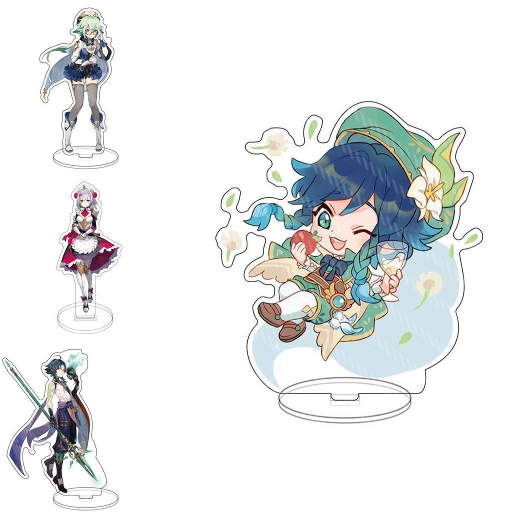 Artistic Genshin Impact Acrylic Stand With Colorful Characters Great For Gift Giving