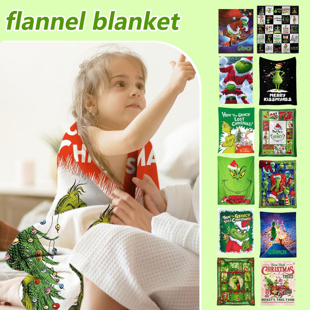 Printed Flannel Blanket Is Thick And Warm For Christmas, Suitable For The Elderly And Children To Keep Warm In Winter