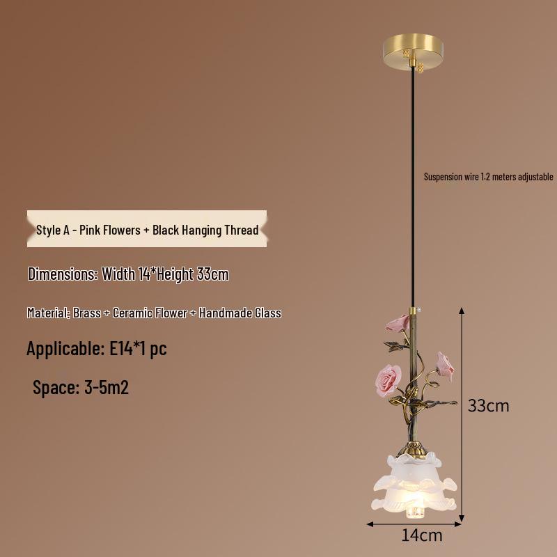 American Minimalist Copper Pendant Lamp for Modern Bedside Use