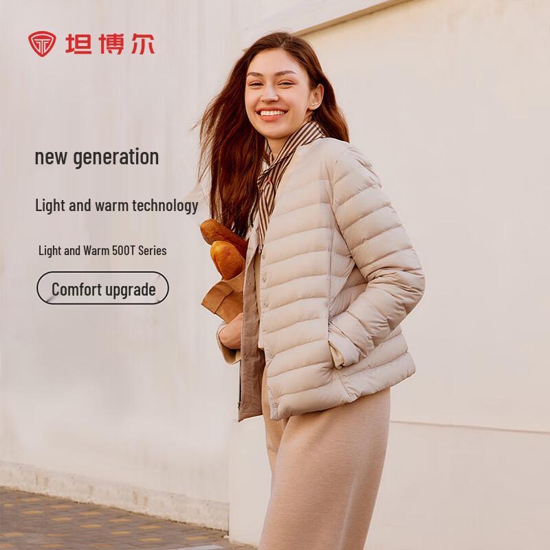 

Tanboer Women s Lightweight Collarless Short Down Jacket TB5330112A L (170cm)