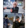 MELASA Unisex Hat with Light, USB Rechargeable Hands Free Headlamp LED Beanie, Winter Gifts for Men Dad Father Husband Him