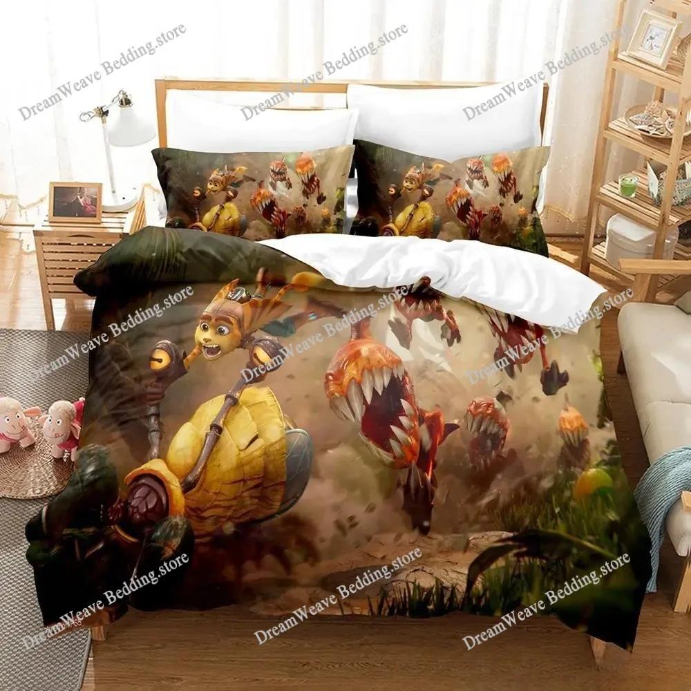 Set Biancheria da Letto Stampa 3D Ratchet Clank Rift Apart Singolo Twin Matrimoniale Queen King Size Set Letto Adulto Bambino Camera da Letto Copripiumino