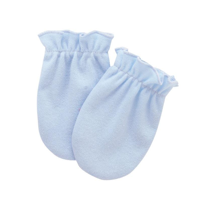 Infant Anti-scratch Gloves Face-protection Gear Elastic Cuffs Solid Color Thin Cotton Breathable Lightweight One Size Neutral