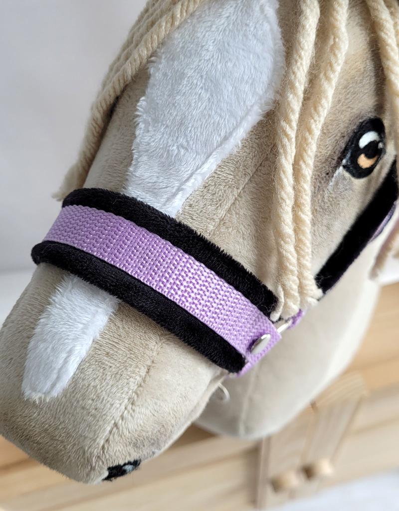 Hobby Horse A3 Purple Adjustable Horse Halter with Black Fur