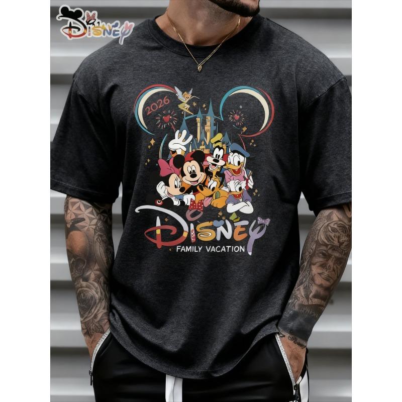

Disney Cartoon Castle Co Branded Printed T-shirt 2026 Men s and Women s Summer New Harajuku Large Loose Casual Short Sleeve Top S