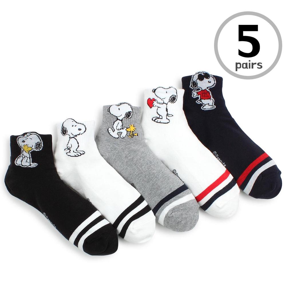 5 Pairs) Snoopy Licensed Socks Peanuts 