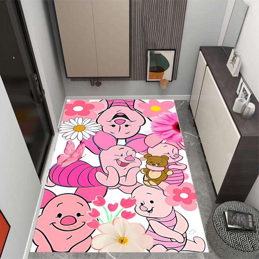 Ferkels Lila Schal Abenteuer Disney Zeichentrickfilm Thema Rutschfester Teppich - Polyester, Heimdekoration, Geeignet für Schlafzimmer, Wohnzimmer, Eingangsbereiche und Studios