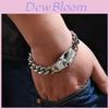 Eagle Vintage Mens Titanium Steel Chain Bracelet With Alloy Pendant For Trendy Casual Wear