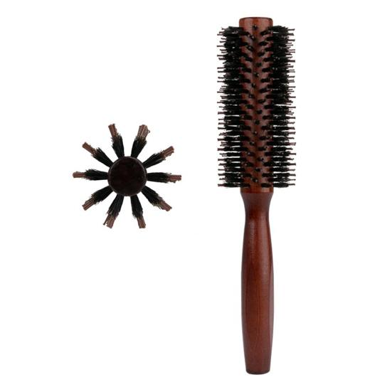 Trehåndtak Børster Rundbørste Bærbar Antistatisk Tynt Tykt Langt Rett Krøllete Hårbørste Kvinner Jenter Hårstyling Flokebørste