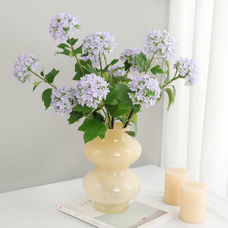 3 Heads Silk Artificial Hydrangea Lifelike Flower 70cm Fake Flowers Room Wedding Home Table Decorations Party Diy Bouquet Floral
