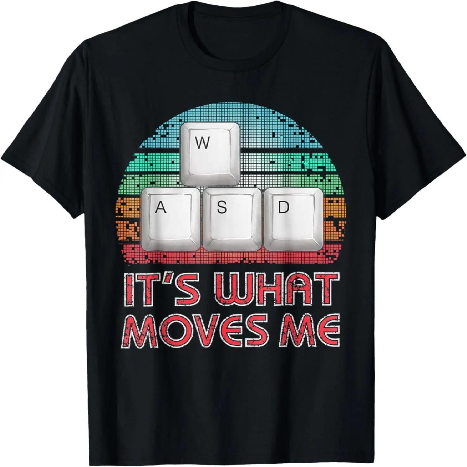 Vintage Gift WASD PC Gamer Gifts Video Gaming Boys Men T-Shirt S чёрный