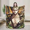 Zoros Vintage Tattoo Ornament Art Flannel Blanket Autumn Warm Throw Blanket for Kids Living Room Comfortable Sofa Bed Cover