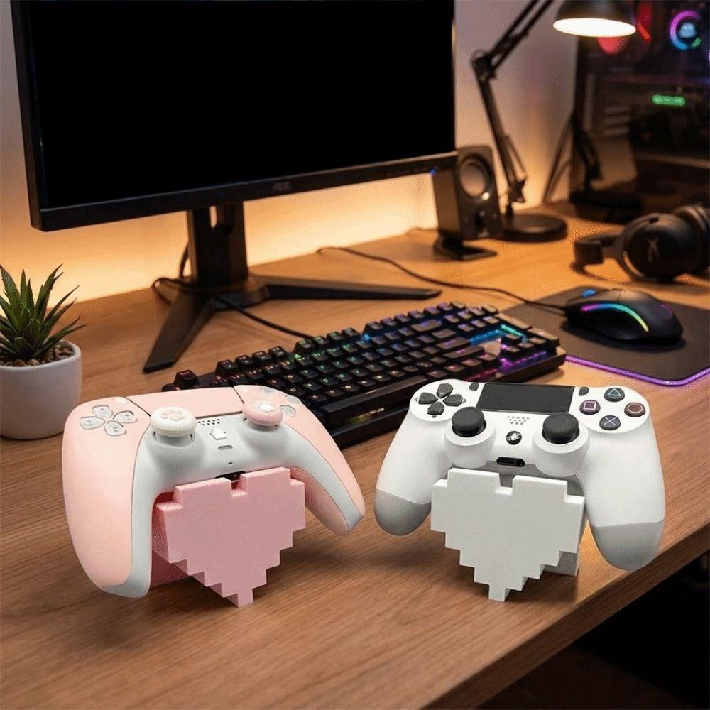 3D Printed Heart-Shaped Game Stand Plastic Prevents Falls Controller Holder Decorative Stable Base Desktop Craft Graduation Gift